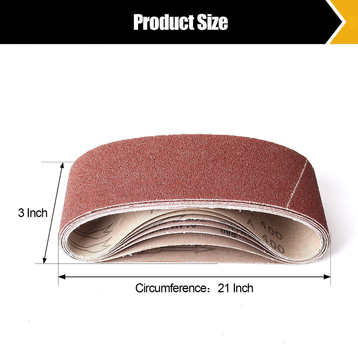 Boshcraft 21 Pack 3 x 21 Inch Sanding Belts, 3x21 Belt Sander Sanding Belts 40/60/80/120/180/240/400 Grits Assortment Sanding Belt for Belt Sander BOSHCRAFT