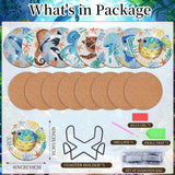 Sitsink Diamond Art Coasters Kit - Nautical Marine Life Diamond Painting Coaster Kits, Summer Ocean Animal Rhinestone Get Art Crafting for Adult Women (8 pcs) Sitsink