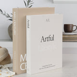 Aesthetic Decorative Books - Set of 2 Stylish Boxes Enhance Your Coffee Table, Bookshelf or Mantel Decor - Beautiful Fake/Faux Books for Modern Home Decoration, Photo Storage and as a Keepsake Box ZICOTO