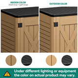 YITAHOME Outdoor Horizontal Storage Shed with X-Shaped Lockable Door, 35 Cu Ft Weather Resistant Resin Tool Shed w/o Shelf, Ideal for Bike, Trash Cans, Garden Tools, Lawn Mowers, Brown YITAHOME