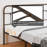 Yaheetech Classic Metal Platform Bed Frame Mattress Foundation with Victorian Style Iron-Art Headboard/Footboard/Under Bed Storage/No Box Spring Needed/King Size Bronze Yaheetech