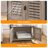 HOOBRO Cat Tree with Litter Box Enclosure & Scratching Posts for Indoor Cats, All-in-One Wooden Cat House Furniture, Cat Condo with Hammock, Detachable Teaser Sticks, Greige BG14MZ03 HOOBRO