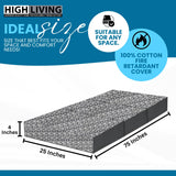 Tri Folding Mattress Single Size - 4 Inch Foldable Mattress Portable Tri-fold Mattress with Washable Cover, Non-Slip Bottom Mattress Guest Bed, 75"x25"x4" Generic