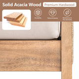 XD Designs 4 Piece Outdoor Patio Furniture Set, Acacia Wood Sectional Sofa wSeat Cushions, All-Weather Patio Conversation Seat with Couches and Coffee Table for Garden Backyard Balcony XD Designs