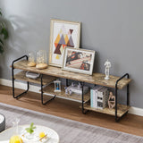 VECELO TV Stands for 75 Inch,Entertainment Center/Media Console Table with Adjustable Storage Shelves for Living Room/Bedroom,Grey VECELO