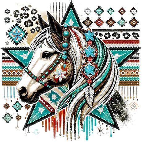 APTDYIGL 5D Horse Diamond Painting Kits for Adults Beginner,Animal Special Shape Diamond Art Kits,DIY Full Drill Diamond Dot with Gem Art Kits,Home Wall Decor 11.8x11.8inch APTDYIGL