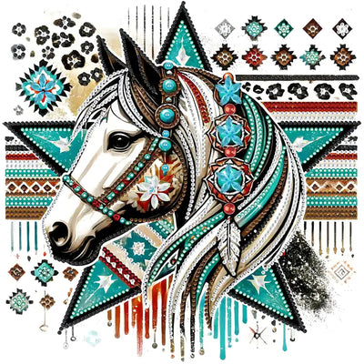 APTDYIGL 5D Horse Diamond Painting Kits for Adults Beginner,Animal Special Shape Diamond Art Kits,DIY Full Drill Diamond Dot with Gem Art Kits,Home Wall Decor 11.8x11.8inch