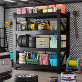 Kobito 5000LBS Storage Shelves, 59" W Garage Shelving Heavy Duty Adjustable Shelving Units, 4 Tier Metal Garage Shelves Industrial Shelving for Garage, Warehouses, Basement, Black Kobito