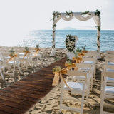 12FT Roll Out Garden Pathway, Wooden Walkway with Non-Slip Surface Outdoor Garden Boardwalk Decorative Wood Path for Wedding, Beach, Patio FURNDOOR