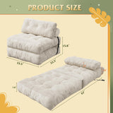 WLIVE Futon Sofa Bed,with Pillow, Floor Couch Bed for Living Room Dorm Bedroom, Single, Adult Teen Child, Beige WLIVE