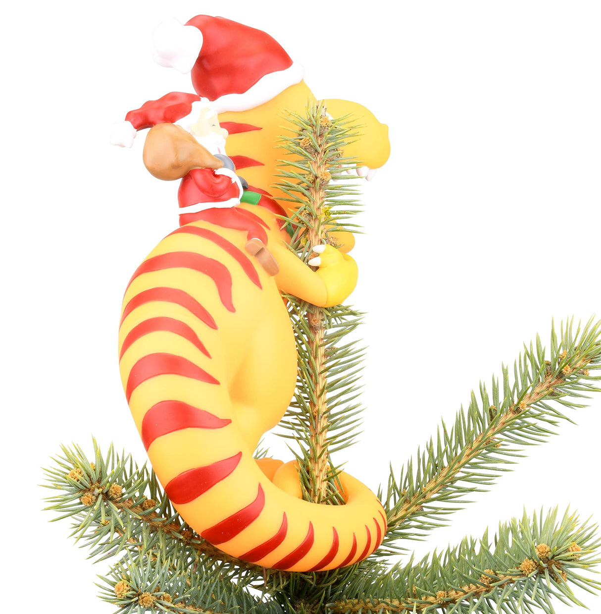 Tree Buddees Santa Riding a T-Rex Funny Christmas Tree Topper - Large 10" Tree Buddees