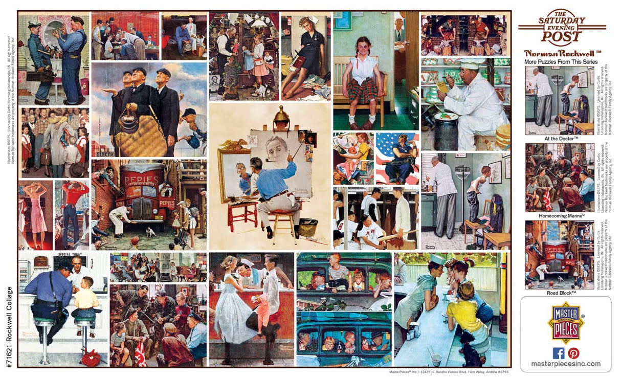 Masterpieces 1000 Piece Jigsaw Puzzle for Adults, Family, Or Youth - Rockwell Collage - 19.25"x26.75" Masterpieces