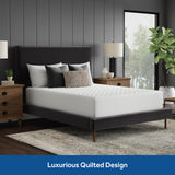 Sealy Luxury 100% Cotton Soft Top Layer, High Loft Comfort EternaLoft Fiberfill, Durable Stretch Corners Mattresses 18 Inches Deep Machine Washable Fitted Mattress Pad, Queen Size, White Sealy