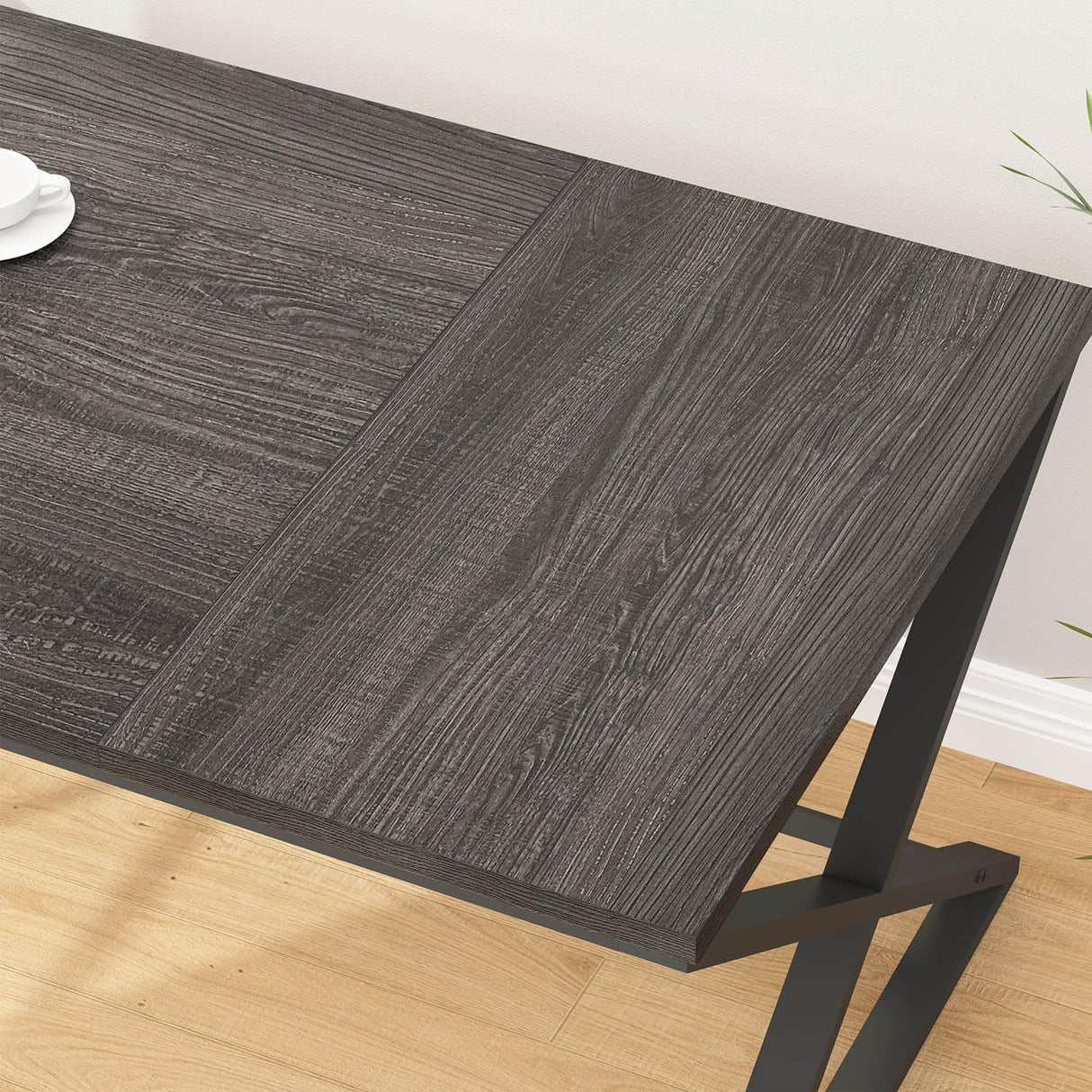 IBF Large Black Computer Desk, 70.8” Long Writing Desk for Home Office, Modern Simple Executive Work Study Desk for Two Person, Wood Double PC Gaming Workstation Computer Table for Bedroom, Black Oak IBF