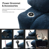 HOMYHOMEY Power Lift Recliner Chair for Living Room Elderly with Massage Recliners Footrest Cup Holder Oversized Electric Heated Reclining Single Sofa Chairs Storage (Cyan) HOMYHOMEY