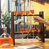 Lineshading 2 Pcs Champagne Flute Glass Holder Stand Wooden Wine Glass Holder Champagne Wall Stand 2 Tier Rack with 20 Slots Drink Tower Shelf for Wedding Party Display Cabinet Lineshading
