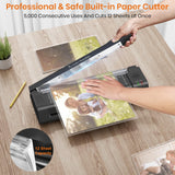 Gasbye Laminator Machine, 13-Inch Thermal Laminator with Steel Paper Cutter, 13 Laminating Pouches, Corner Rounder, Jam Release Button for Home, Office, School, Teachers, Personal Use, Black Gasbye