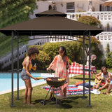 COVBOARD Grill Gazebo Replacement Top, 5 * 8 Outdoor BBQ Top Cover, Double Layer BBQ Gazebo Top Canopy for Model #L-GG001PST-F(Brown) COVBOARD