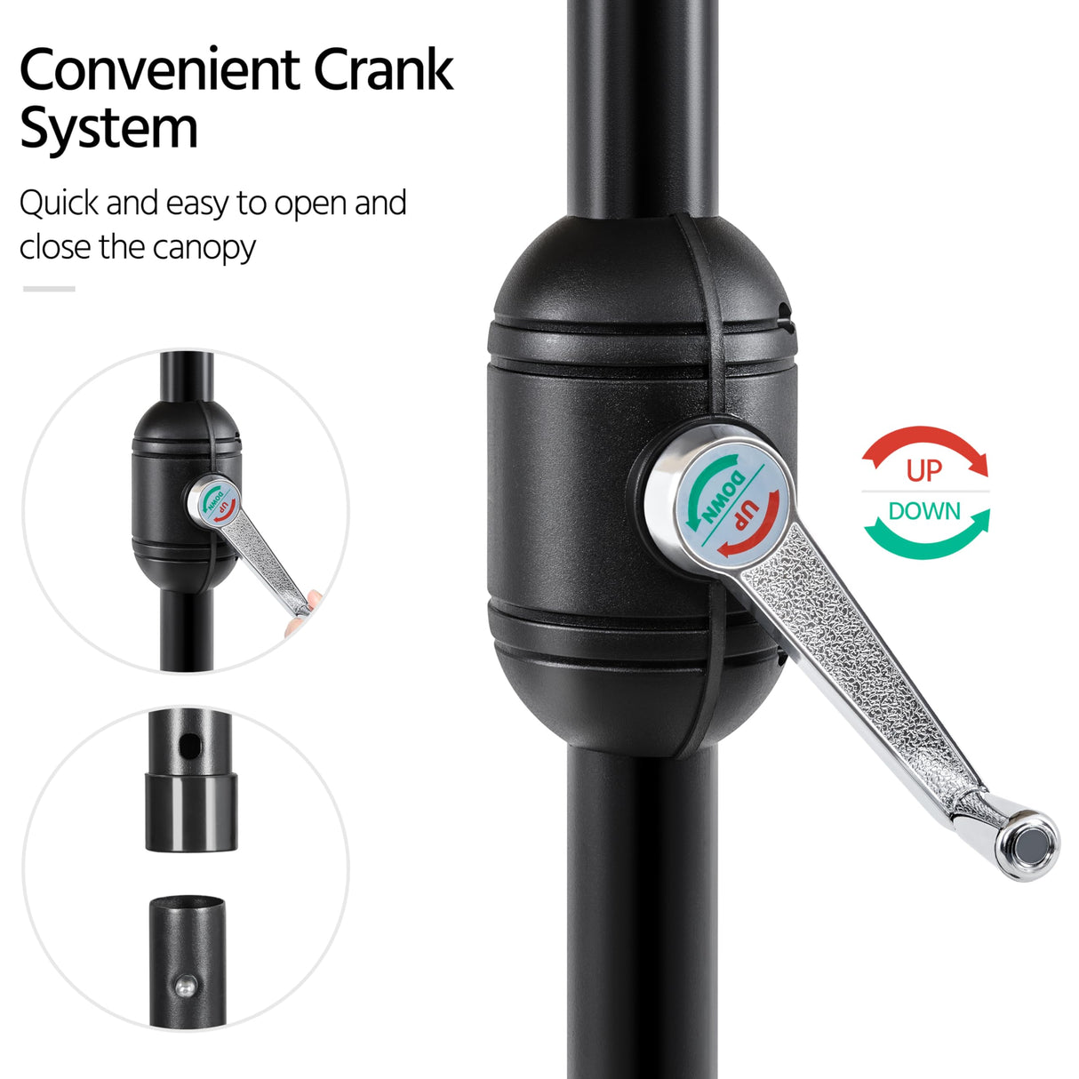 Yaheetech Outdoor Patio Umbrella, 7.5ft Table Market Umbrella with Push Button Tilt and Crank & Sturdy Ribs UV Protection for Garden, Deck, Backyard, Pool, Tan Yaheetech