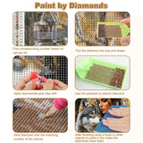 CEOVR American Native Indian Woman Diamond Art Kits for Adults, Wolf Diamond Painting Dots DIY DIY Gem Art, Adult Crafts Kits Wall Decor for Home Office 12x16in CEOVR
