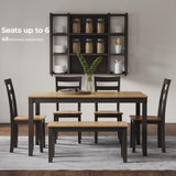 Signature Design by Ashley Gesthaven Casual Dining Table with 4 Chairs and Bench, Set of 6, Light Brown & Dark Brown Signature Design by Ashley