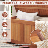 Tangkula 58 Gallon Wood Outdoor Storage Box, 3-in-1 Patio Storage Bench with Flip Top for Cushions, Pool Supplies, Gardening Tools, Outdoor Deck Box for Garden, Backyard, Poolside Tangkula