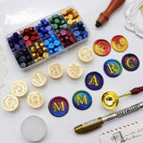 SWANGSA Initial Alphabet M Wax Seal Stamp Kit, Classic Retro Letter Sealing Stamp with 200pcs Sealing Wax Beads Kit for Wedding Invitations Cards Envelopes (M) SWANGSA