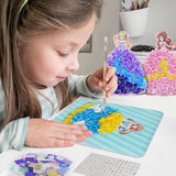 STAOVA Poke in Art Kits for Girls, DIY Pretty Princess Game with 12 Pcs Magical Princesses & 9 Pcs Accessories, Crafts for Kids Ages 4-8, 8-12 (Purple) STAOVA