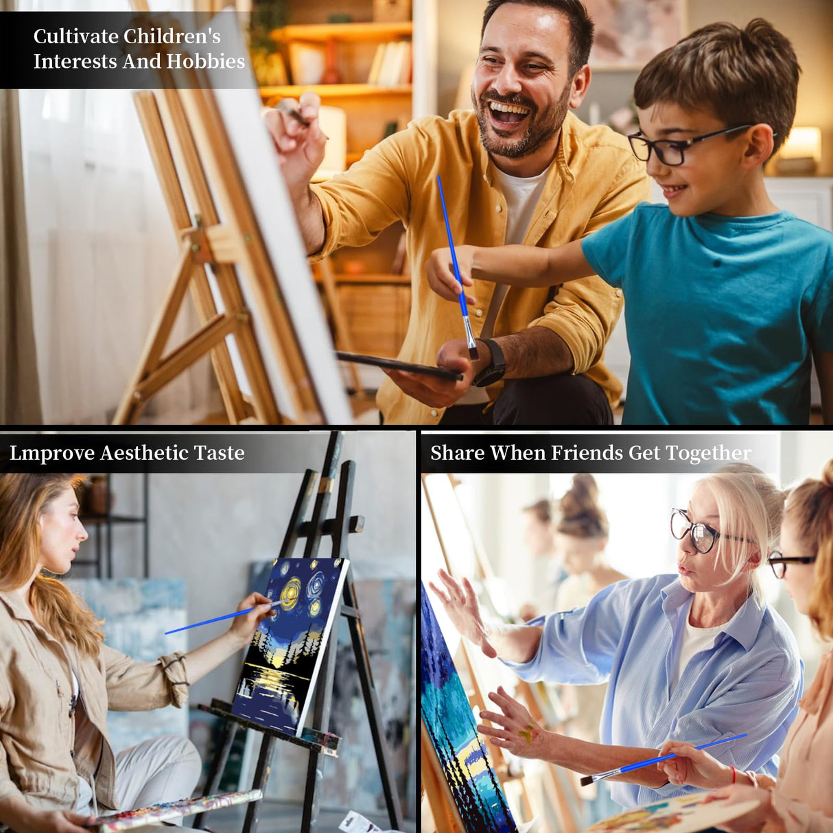 TINY FUN 6PC Paint by Number Kit for Adults DIY Oil Painting Kit 12x16 Inch Unframed Canvas, Nature Landscape Art Beginner Friendly Craft Kits for Home Decor Gift TINY FUN