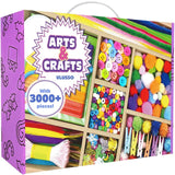 3000Pcs DIY Arts and Crafts Supplies Kit for Kids - Kids Craft Kits Art Supplies Material Set with Pipe Cleaner All in 1 Crafts for Kids Activity Gifts Toys for Girls Boys Age 4-6, 6-8, 8-12 years VLUSSO