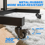 Mobile TV Cart for 32-83 Inch Screens up to 110 lbs, Height Adjustable Rolling TV Stand with Locking Wheels and Metal Shelf, Portable Outdoor Floor TV Stand Movable Monitor Holder for Home Office Rfiver