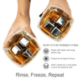 Whiskey Decanter and Stones Gift Set for Men - Whiskey Decanter, 2 Rocks Whiskey Glasses, 8 Stainless Steel Whisky Cubes, 2 Slate Coasters, Special Tongs & Freezer Pouch in Pinewood Gift Box Frolk