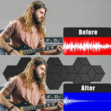 Dailycooper 12 Pack Self-adhesive Acoustic Panels 12" X 10" X 0.4" - Sound Proof Foam Panels for walls with High Density, Y-Lined Design, Flame Resistant, Absorb Noise and Eliminate Echoes(Black) Dailycooper