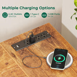 Huuger L Shaped Desk with Power Outlets, Computer Desk with 3 Drawers, 47 Inch Office Desk with Shelves, Gaming Desk, Corner Desk Work Desk for Home Office, Study, Rustic Brown Huuger