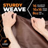 20' x 40' Super Heavy Duty 16 Mil Brown Poly Tarp Cover - Thick Waterproof, UV Resistant, Rip and Tear Proof Tarpaulin with Grommets and Reinforced Edges - by Xpose Safety Xpose Safety