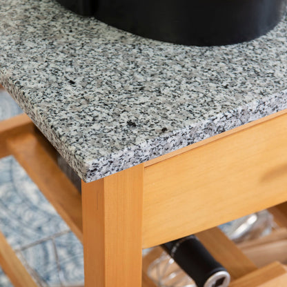 Linon Kitchen Island Granite Top, 33.88" x 22.8" x 15.63", Natural - WoodArtSupply