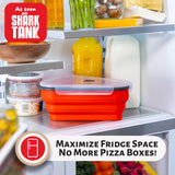 The Perfect Pizza Pack™ - Reusable Pizza Storage Container with 5 Microwavable Serving Trays - BPA-Free Adjustable Pizza Slice Container to Organize & Save Space, Red PIZZA PACK