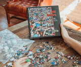 Horror VHS Cemetery 1000-Piece Jigsaw Puzzle, Brain Teaser for Kids and Adults | 28 x 20 Inches Toynk