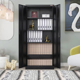 BESFUR Metal Storage Cabinet 71-inch Tall, Large Garage Locker with Adjustable Shelves & Locking Doors, Steel File Cabinet for Office, Pantry, Home (Black) BESFUR