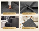 KKL 89 Inches Loveseat Sofa, Comfy Cloud Couch with Deep Seats, 3 Seater Couches for Living Room, Chenille Fabric, Wood Frame, Easy Assembly, Grey KKL