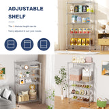 VANZBON 5-Tier Heavy Duty Metal Shelf,Chrome Wire Shelving Unit 35" Wx18 Dx71 H,Height Adjustable Storage Wire Shelves with Lockable Wheels for Garage,Kitchen,Office,Bathroom,Studio VANZBON