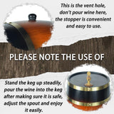 1.5L Whiskey Barrel Dispenser Oak Aging Barrels Home Whiskey Barrel Decanter for Wine, Spirits, Beer, and Liquor (Red Wine) Aimee_JL