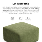 LIKIMIO 120" Modern L-Shaped Modular Sectional Sofa for Living Room, Corduroy Upholstery Green, Oversized 3-Seater Couch with Deep Seat and Movable Ottoman – No Assembly LIKIMIO