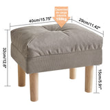 YMYNY 15.75" Small Footstool Ottoman, Footrest with Sponge Padded Seat, Step Stool for Sofa, Bedroom, Living Room, Entryway, Modern Change Shoes Stool, Wood Legs, Gray, UHBD023G YMYNY