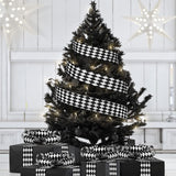 2 Rolls Christmas Checkered Ribbon Black and White Check Ribbon Diamond Check Wired Edge Ribbon Diamond Pattern Decorative Ribbons for Christmas Fall Tree Wrapping DIY Crafts (2.6 Inch) MTLEE