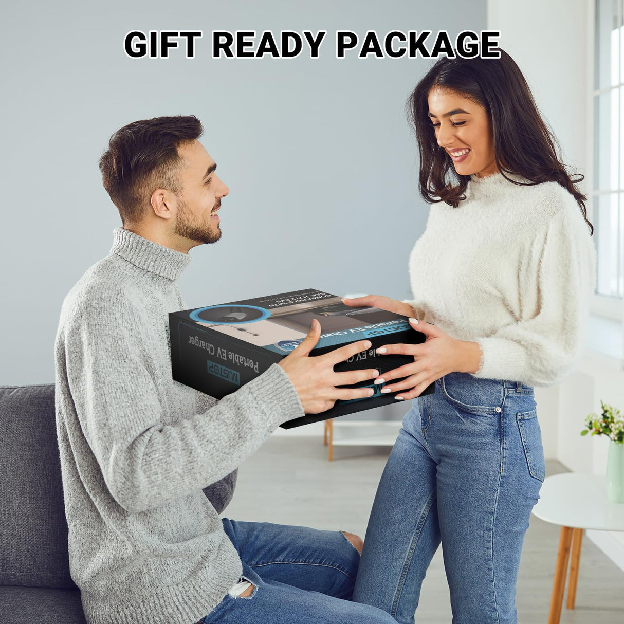 Mustop Level 1 & 2 EV Charger J1772 (40 Amp, 240 Volt, 20ft Cable),ETL Wall Connector Dual Use EV Portable NEMA 14-50 & 5-15 Wi-Fi Enabled with Holder for EV and Hybrid Vehicles mustop