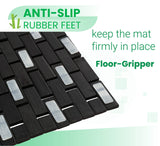 Black Bath Mat for Bathroom and Shower - 16 x 24 Inches (W x L) Bamboo Wood Rug Pad, Bathmat for Hot Tub Spa Sauna RV Camper Outdoor ZPirates