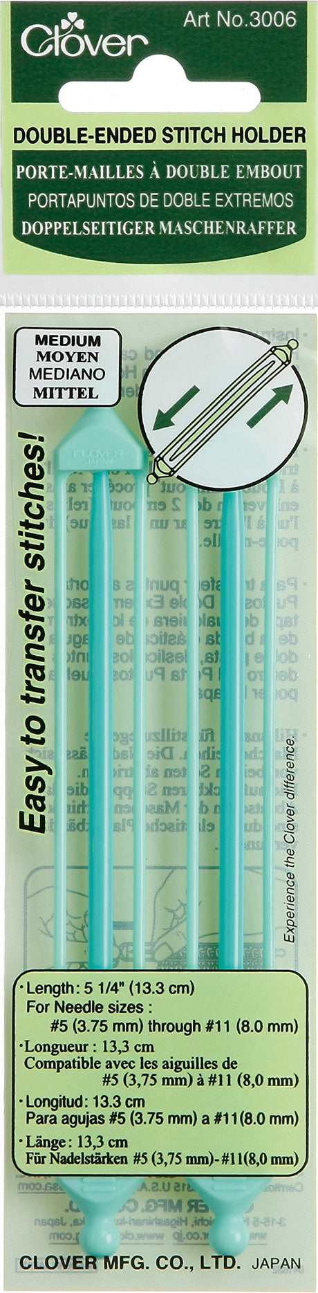 Clover 3006 Double-Ended Stitch Holder, Medium Clover