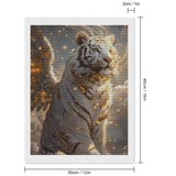 Fabioyar Diamond Art Kits for Adults - Frameless Golden White Tiger 5d Diamond Painting Kits for Adults Beginners for Home Wall Decor 12 X 16 Inch Fabioyar