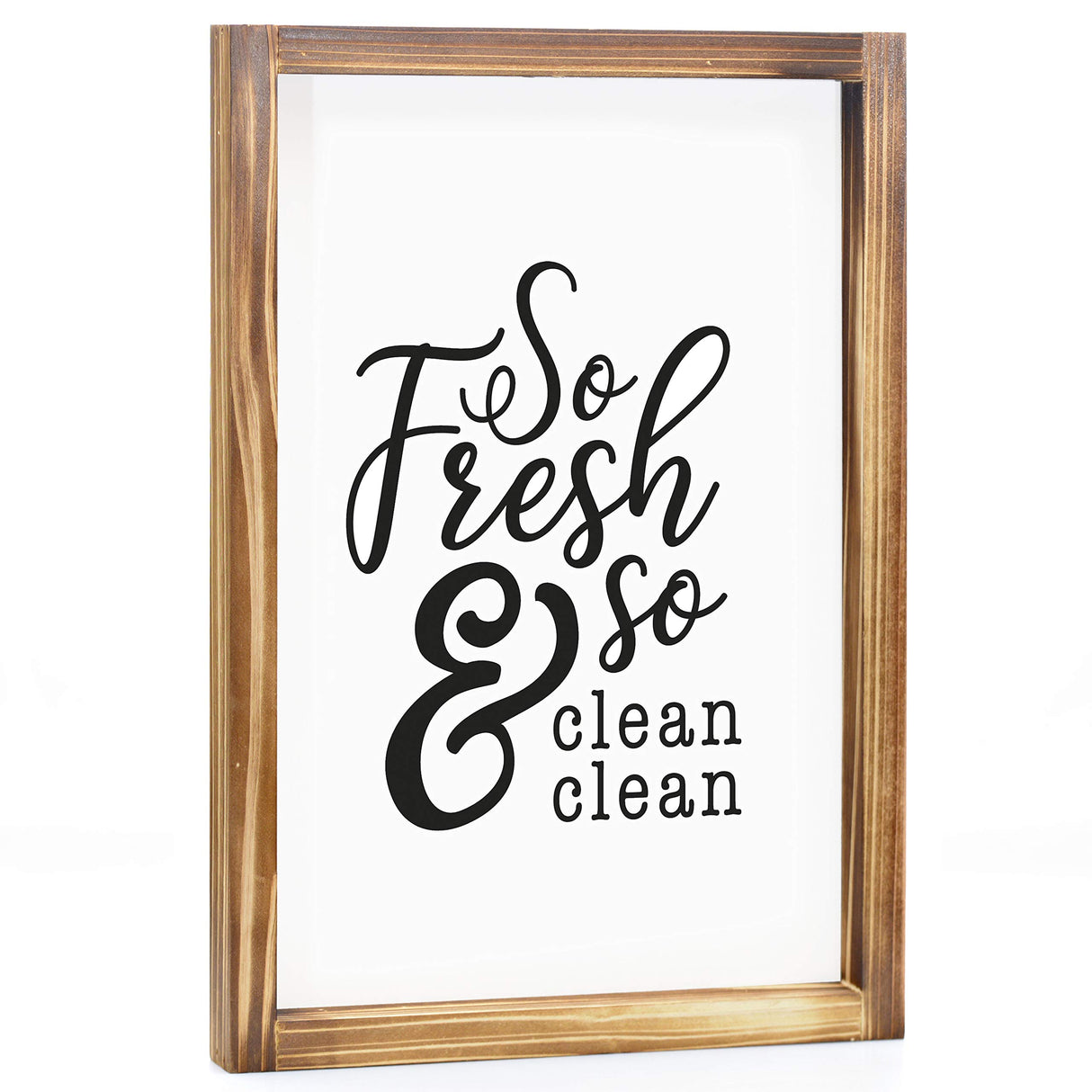 So Fresh And So Clean Sign 11x16 Inch, Farmhouse Bathroom Decor Wall, So Fresh So Clean Wall Art, Small Bathroom Sign Rustic Farmhouse Bathroom Wall Decor Funny Bath Room Sign with Wood Frame MAINEVENT